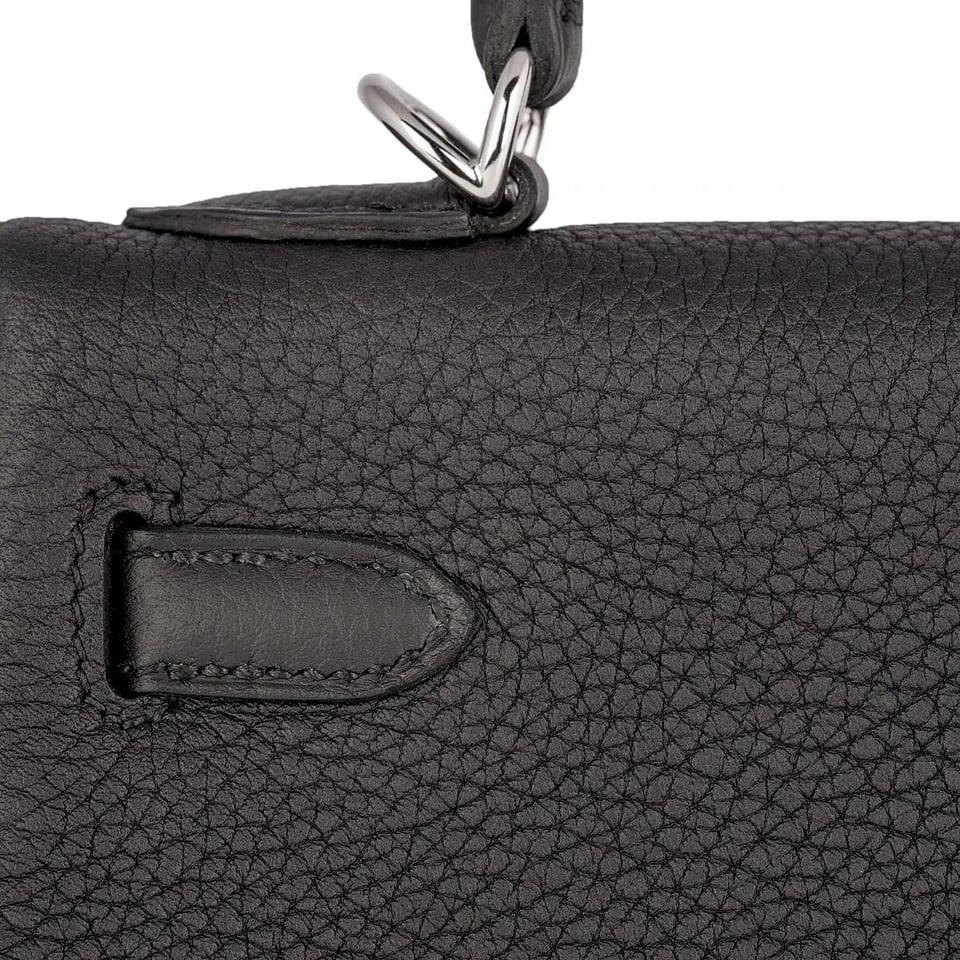 Hermes Kelly 28 Bag In Togo Black Leather For Women 28cm/11in view 5