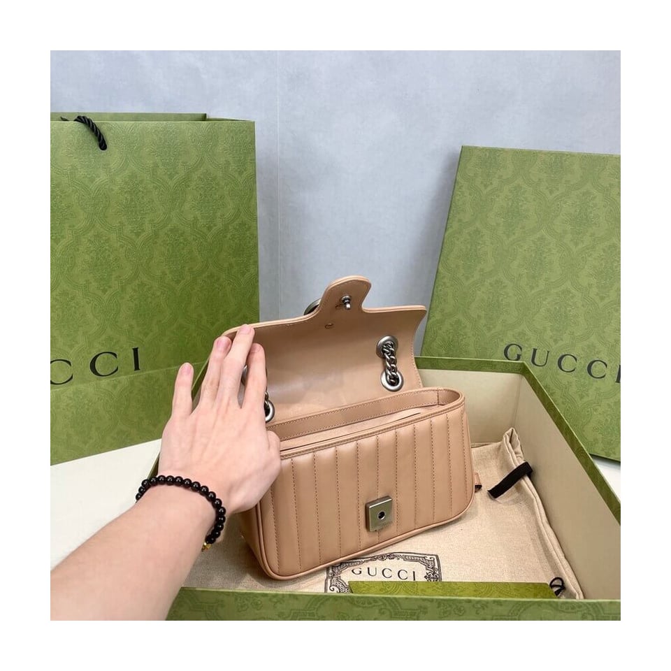 Gucci GG Marmont Mini Shoulder Bag Beige view 12