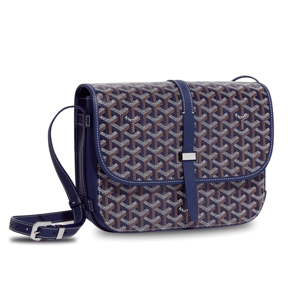 Goyard Belvedere Mm Bag 28Cm Navy Blue Canvas