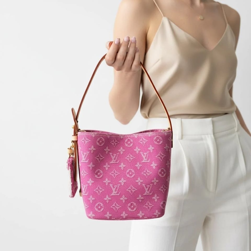 Louis Vuitton All In BB Bag Fuchsia Denim Fabric 16cm M27626 view 10