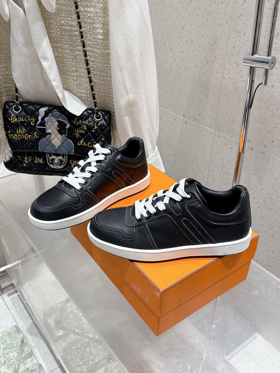 Hermès Black Advantage Sneaker- Shoes for Men view 9