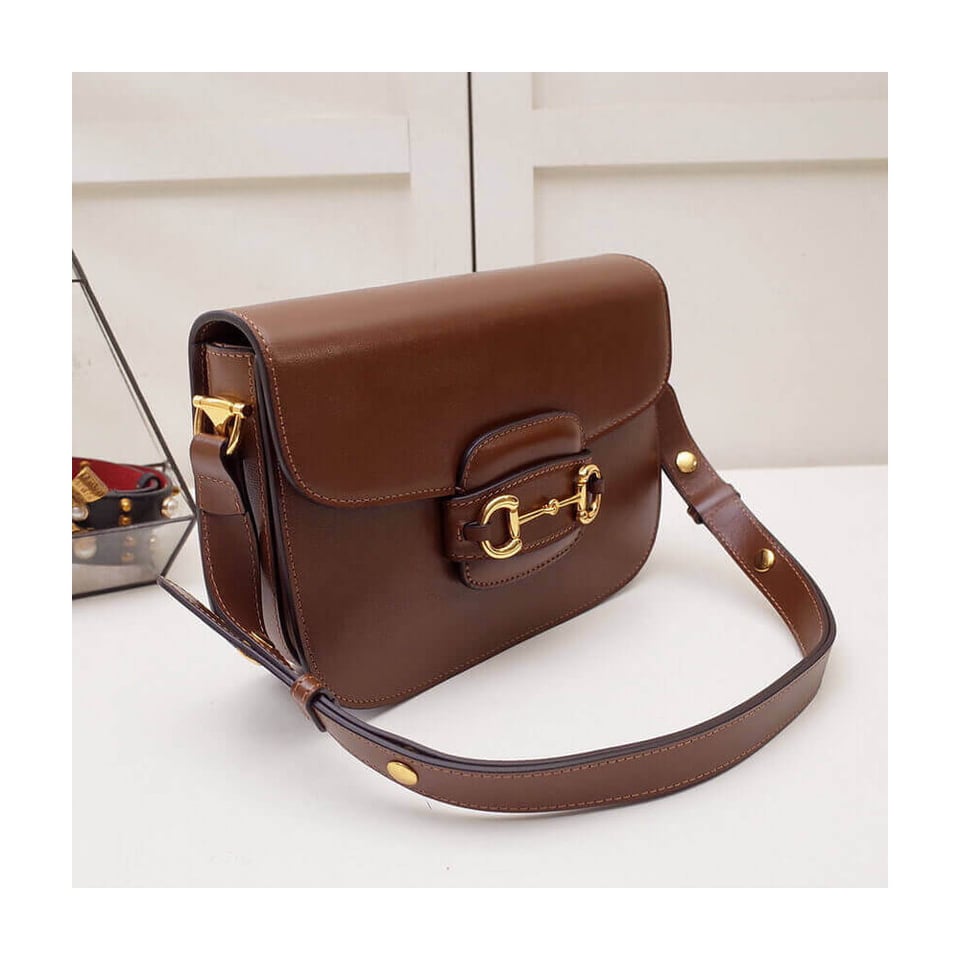 Gucci Horsebit 1955 Shoulder Bag In Brown Leather view 5