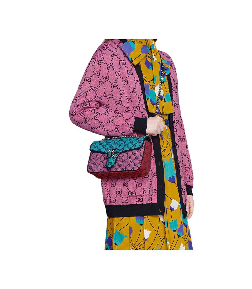 Gucci GG Marmont Multicolour Small Shoulder Bag view 4