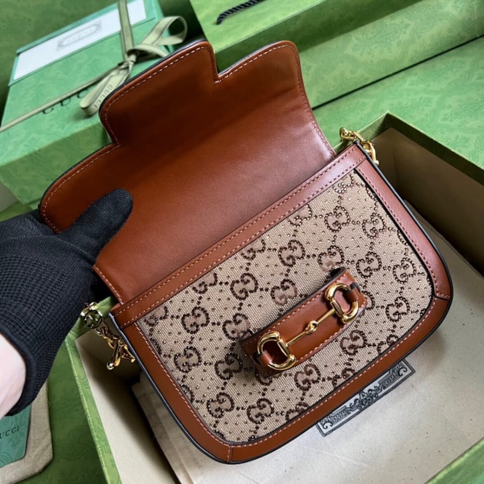 Gucci Horsebit 1955 Crystals Mini Bag view 11