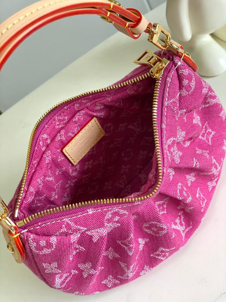 Louis Vuitton Pochette Valley Bag Fuchsia Denim 21cm M28327 view 8