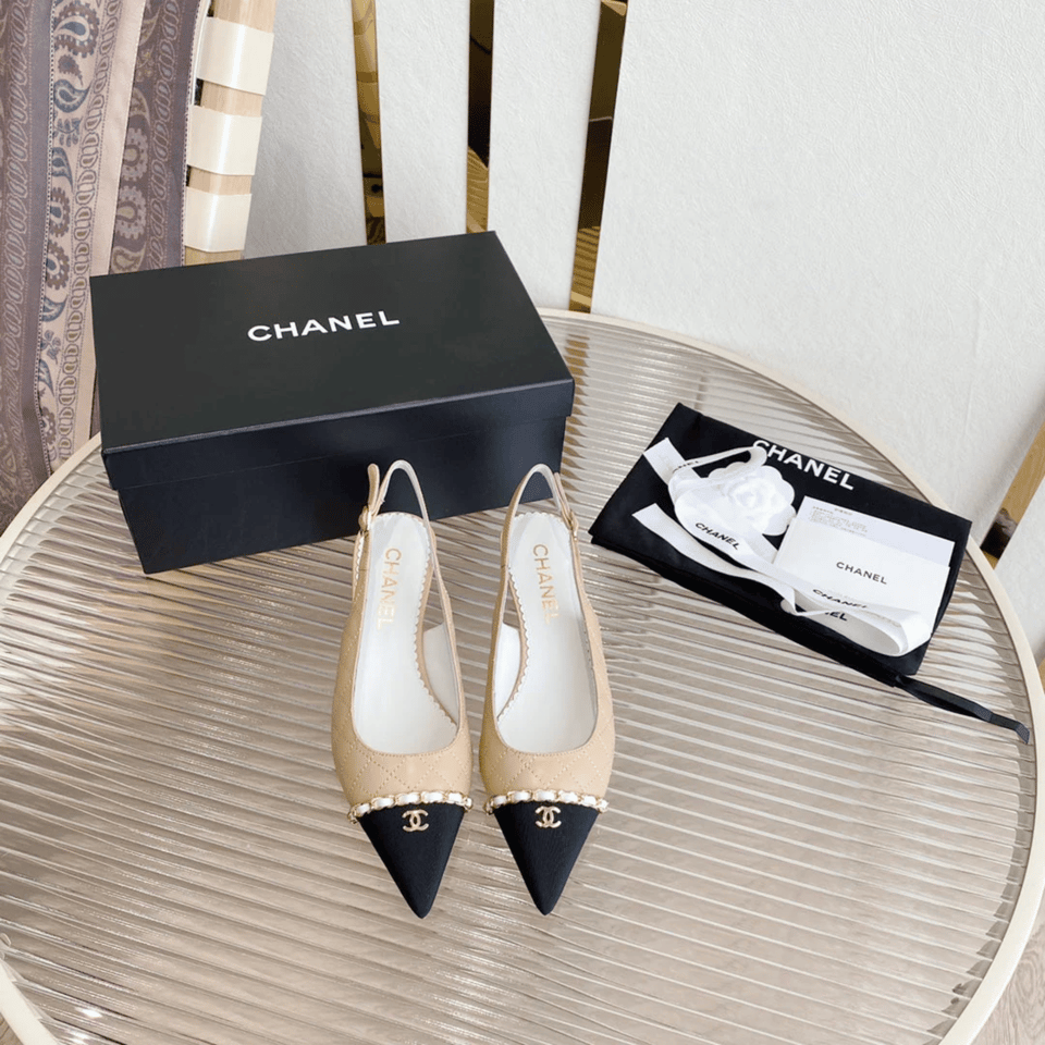 Chanel Classic Pointed Slingback Heels view 3