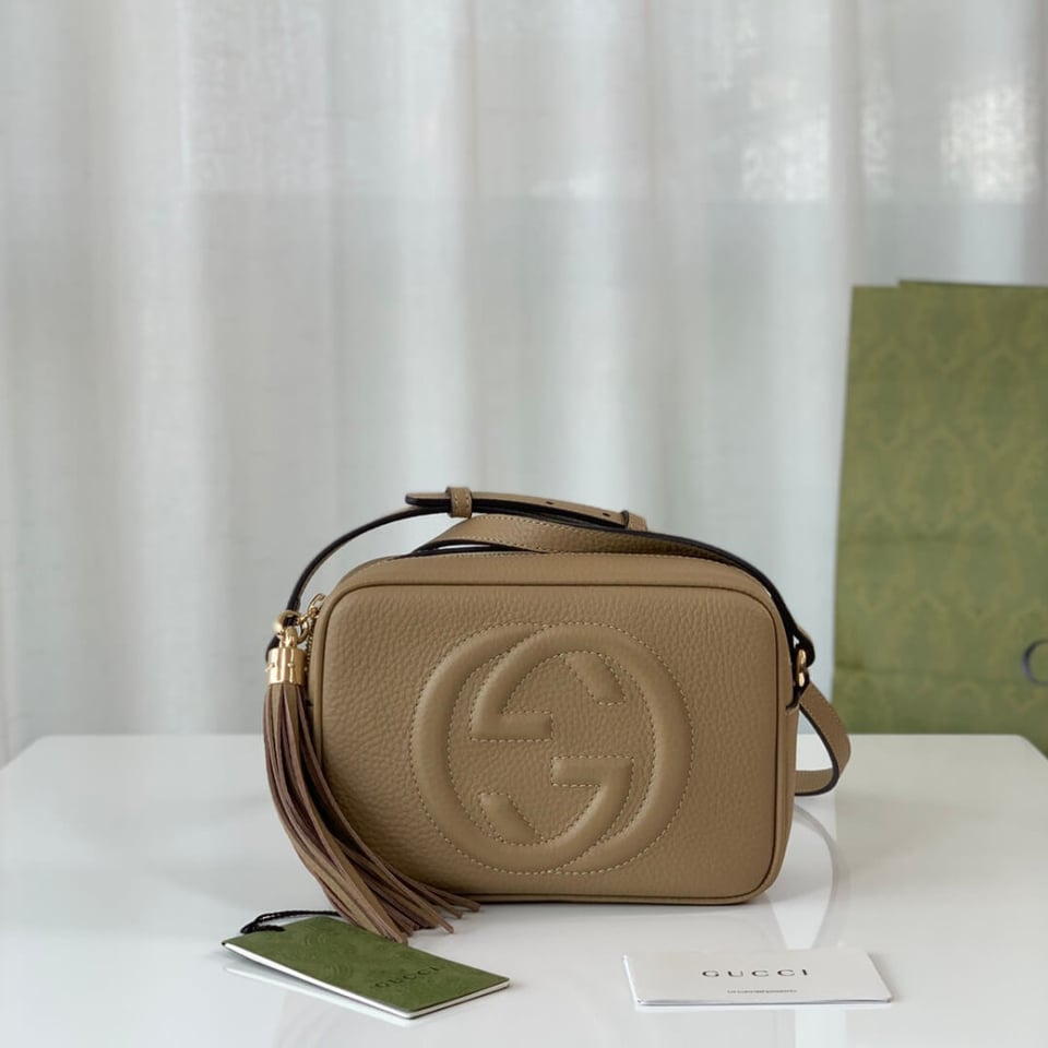 Gucci Soho Small Leather Disco Bag Apricot view 10