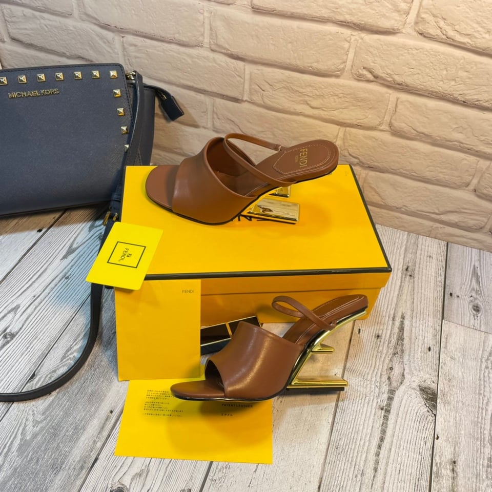 Fendi First Leather High-Heeled Sandals Brown 8R8212Na7F1Gqi view 4