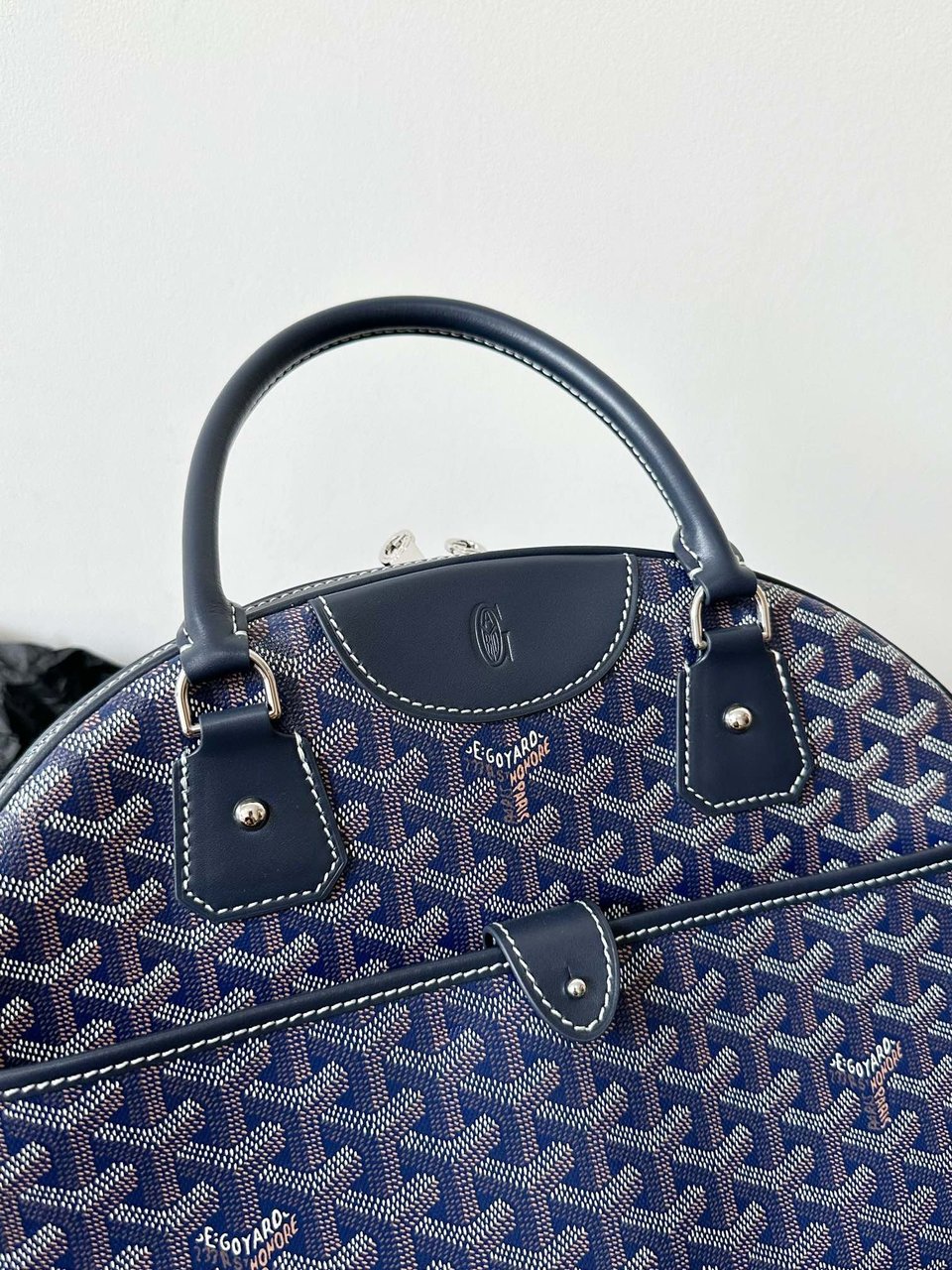 Goyard Goya Bowling Ball Medium Navy Blue Canvas 35cm view 7