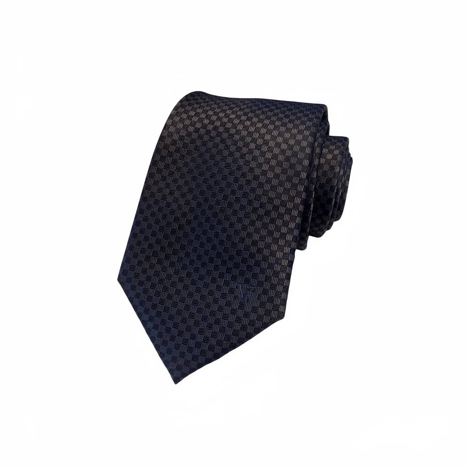 Louis Vuitton Black Geometric Woven Canvas Tie For Men view 2