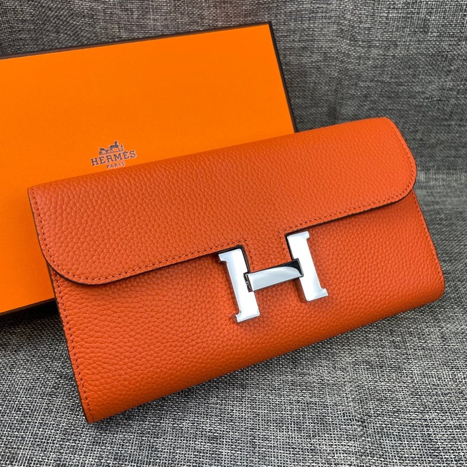 Hermes Constance Togo Long Wallet Silver Toned Hardware 20cm view 11