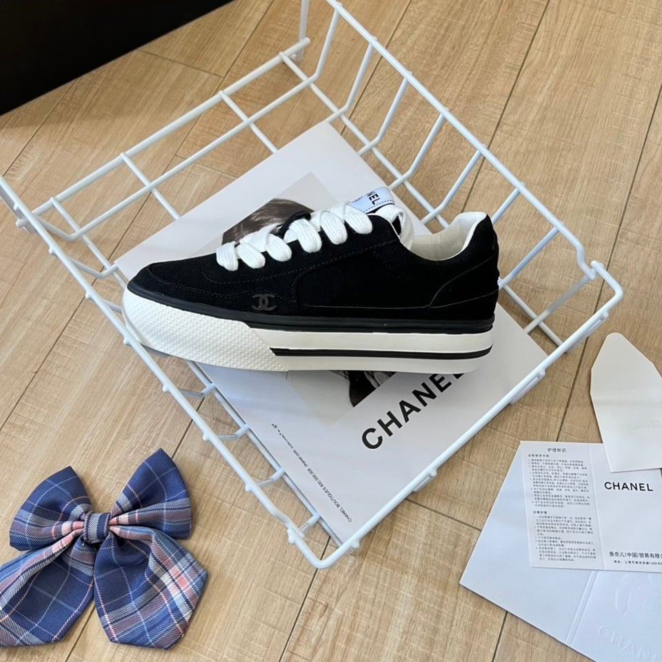 Chanel Suede Leather Runners Black view 7