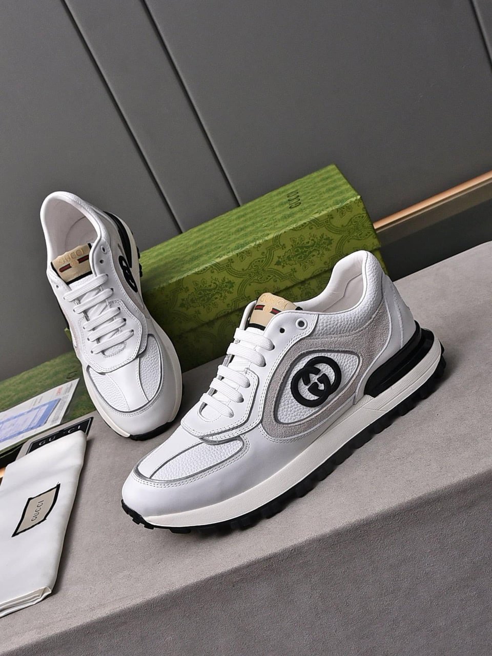 Gucci Double G Men’S Run Sneaker Beige view 8