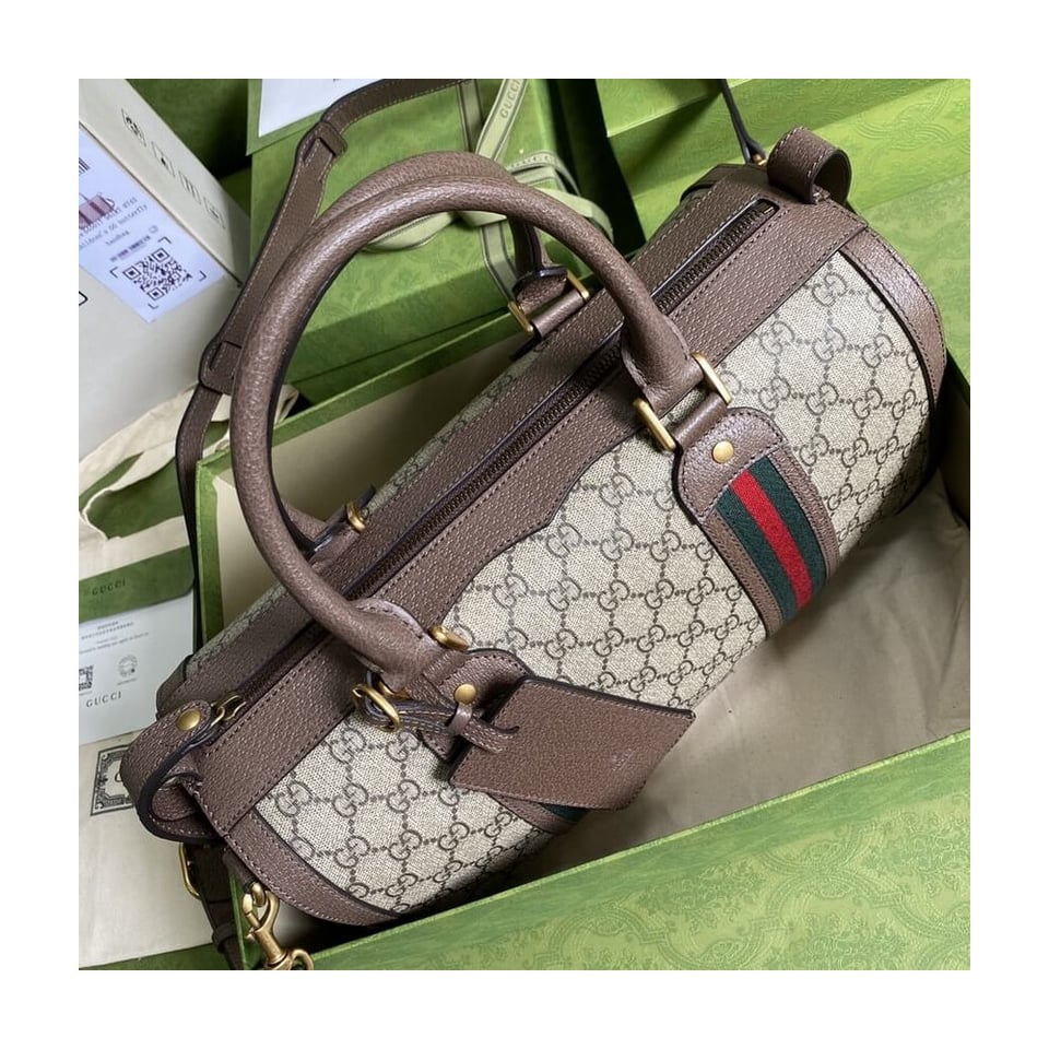 Gucci GG Small Duffel Bag With Web view 8