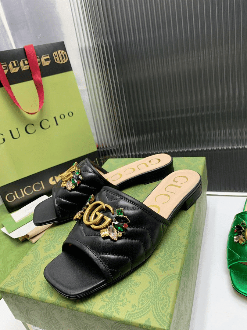 Gucci Women Black Slipper ?With Double G 655463 view 7