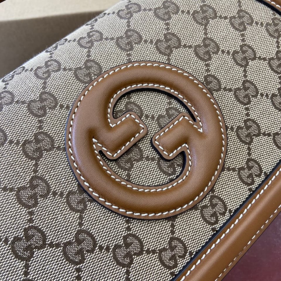 Gucci Blondie Small Top Handle Bag Brown Canvas view 11