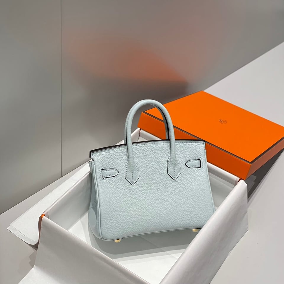 Hermes Birkin 20Cm Blue Pale Togo Leather Gold Hardware view 5