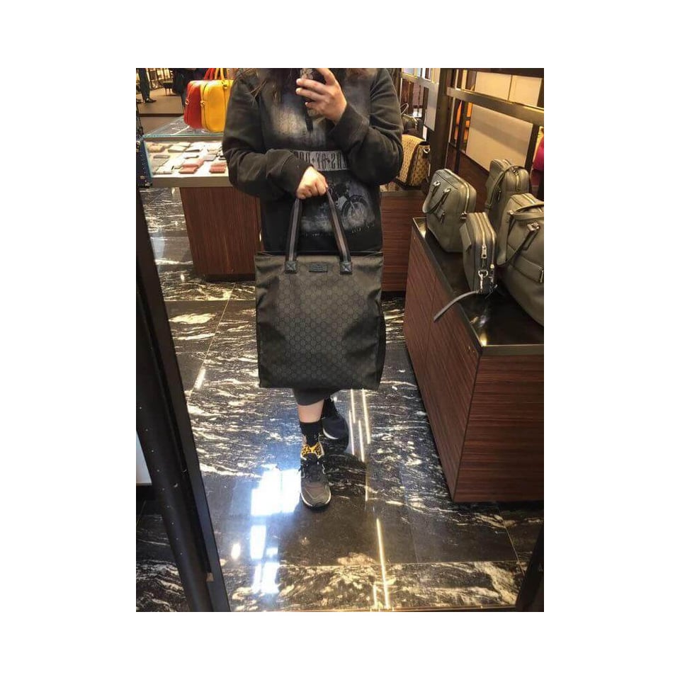 Gucci GG Guccissima Black Nylon Tall Tote Bag view 5