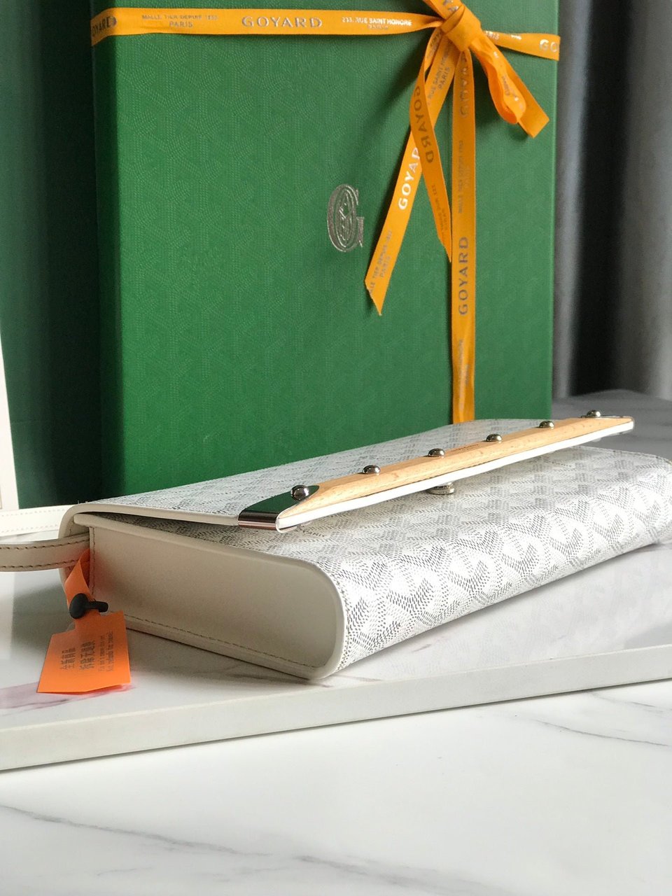 Goyard Monte-Carlo Pm Clutch 25 Cm White Goyardine Canvas view 8