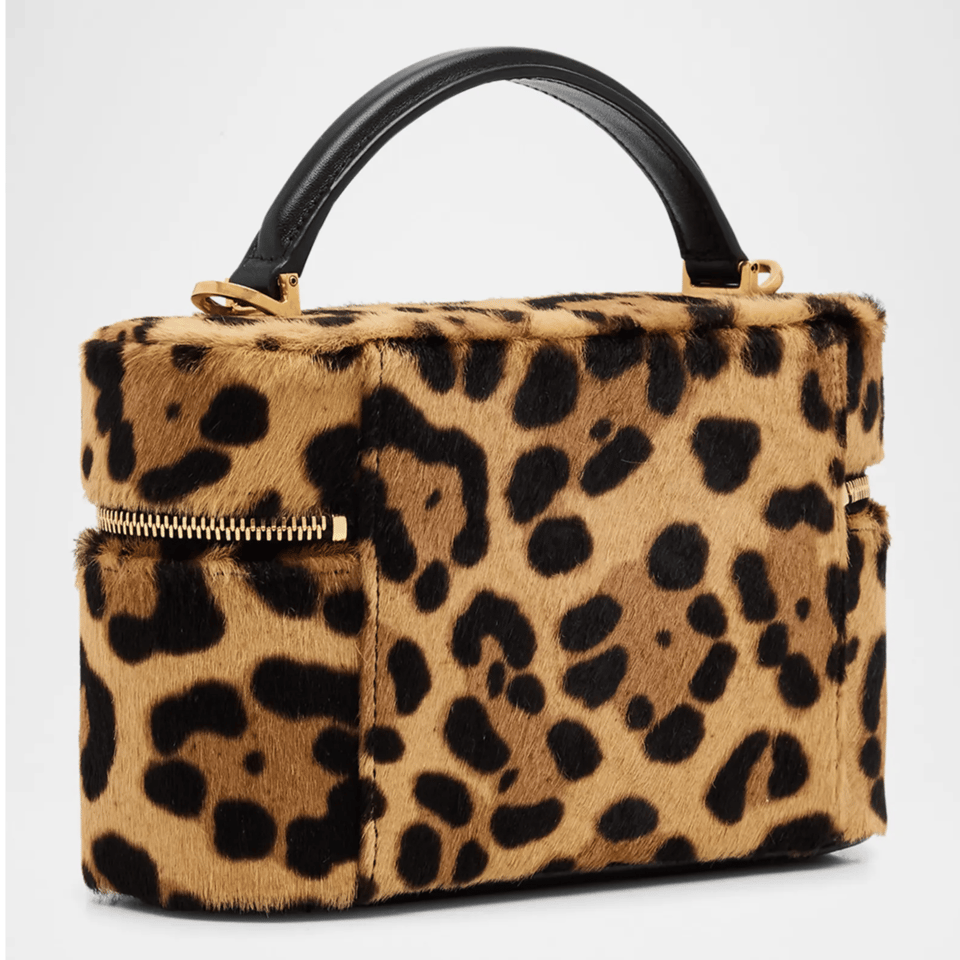Saint Laurent Leopard Haircalf Vanity Bag with YSL Monogram 18cm view 6