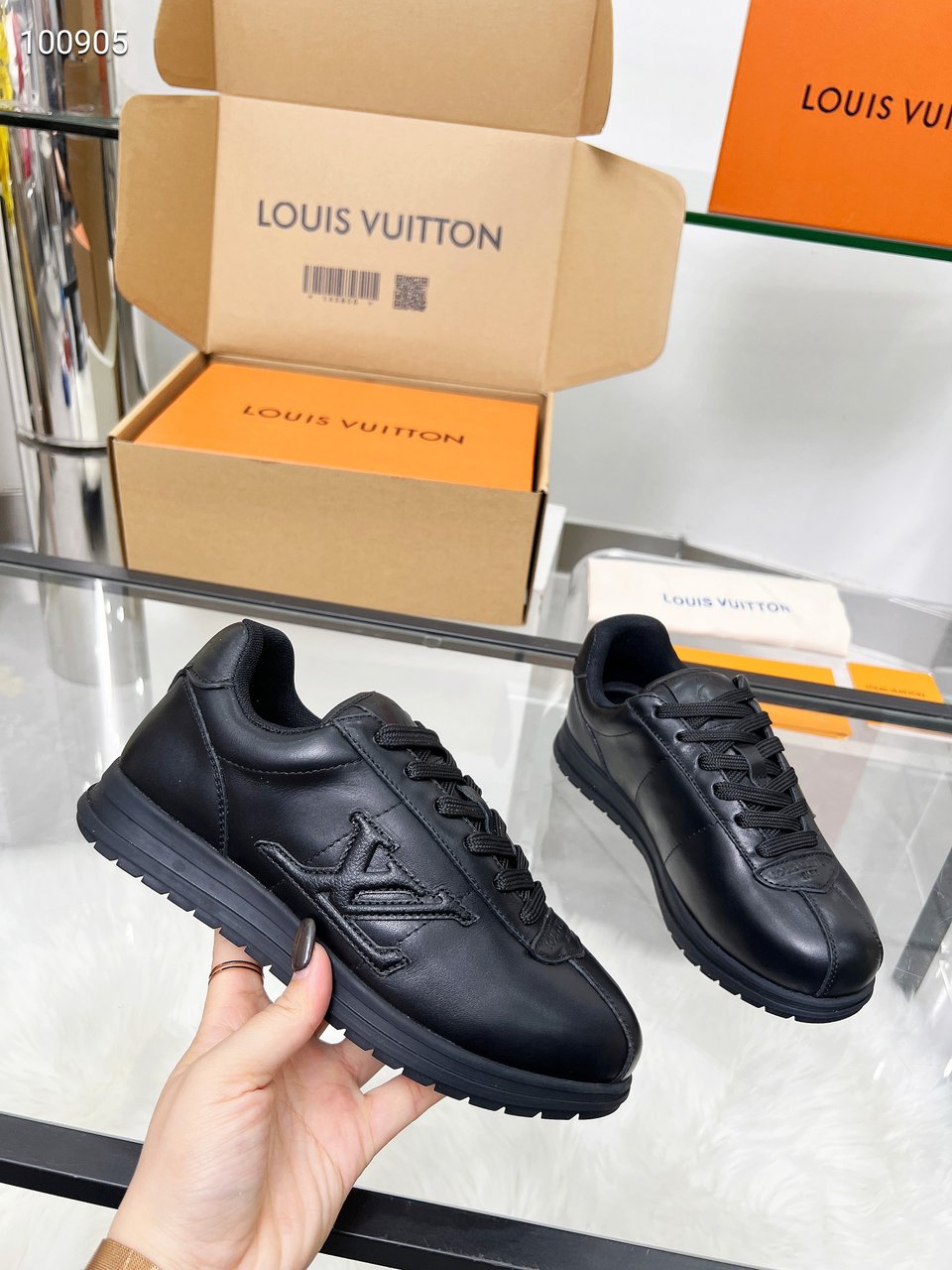 Louis Vuitton LV Trainer Triple Black Sneakers – Women’s Shoes view 7