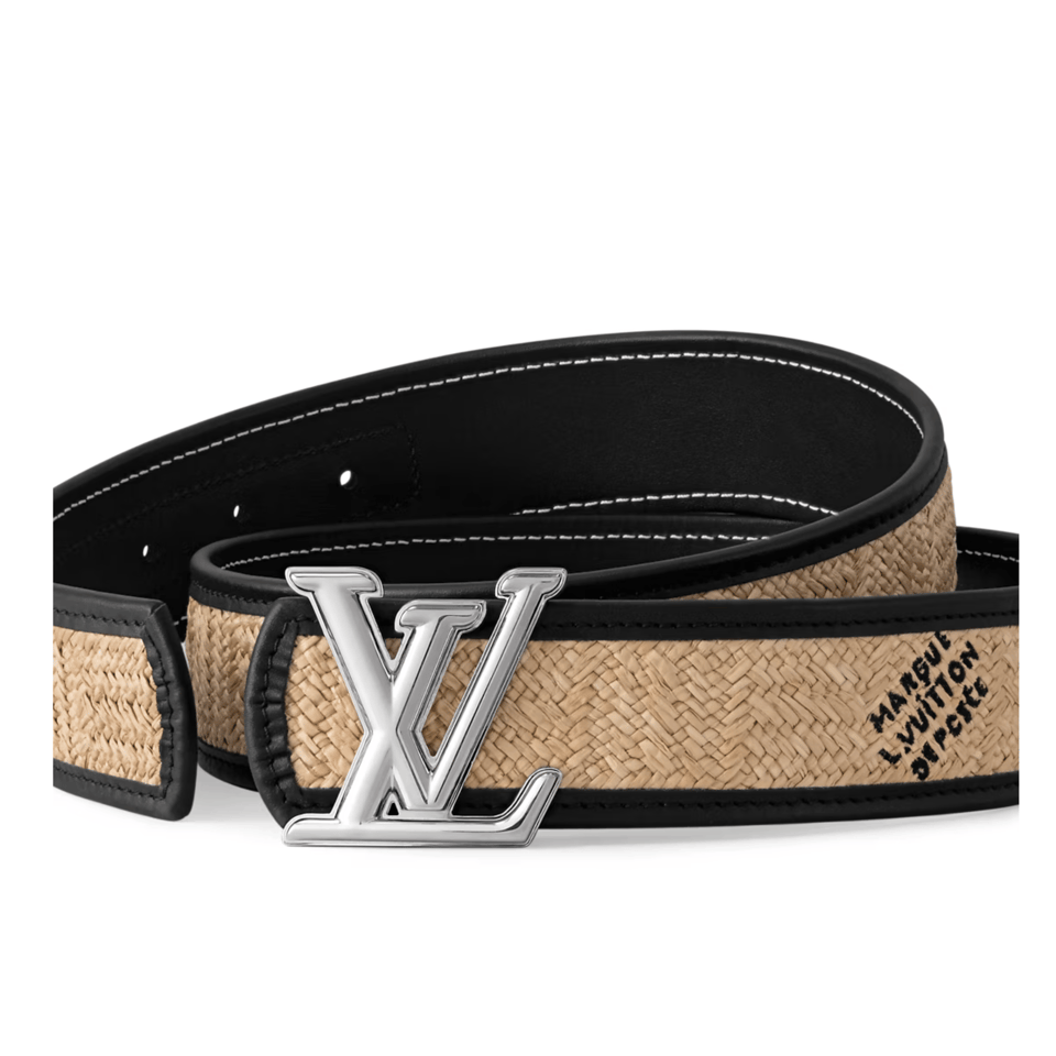 Louis Vuitton LV Dimension Raffia 40mm Reversible Men Belt M4124T view 3