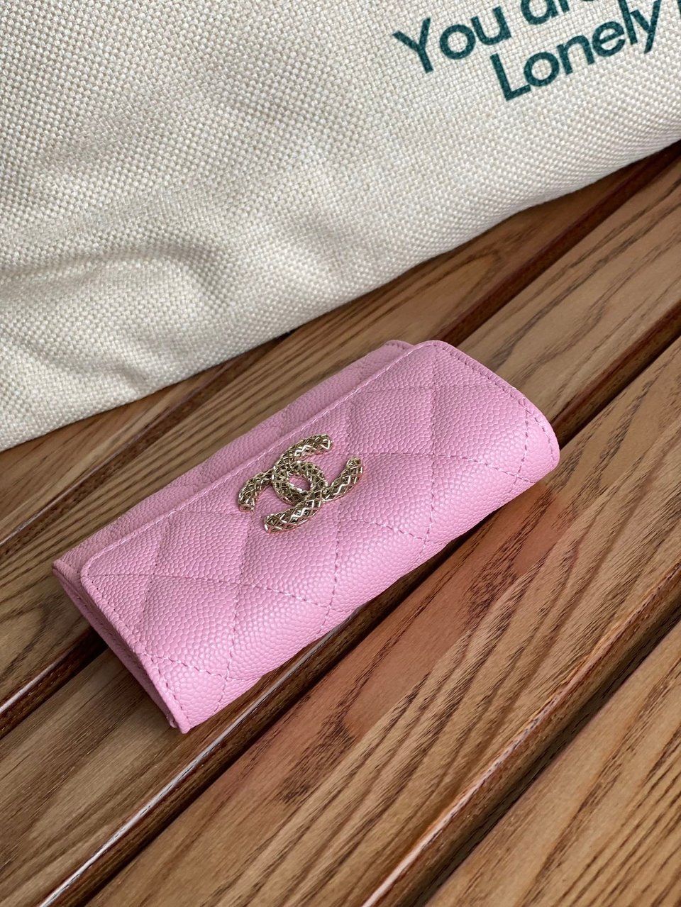 Chanel Small Wallet 11Cm Pink Caviar Light Gold Hardware view 7