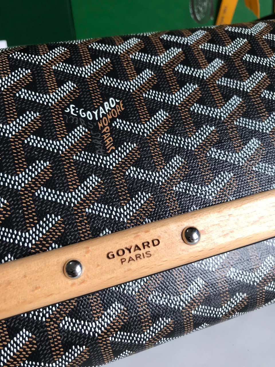 Goyard Monte-Carlo Pm Clutch 25 Cm Black Goyardine Canvas view 8