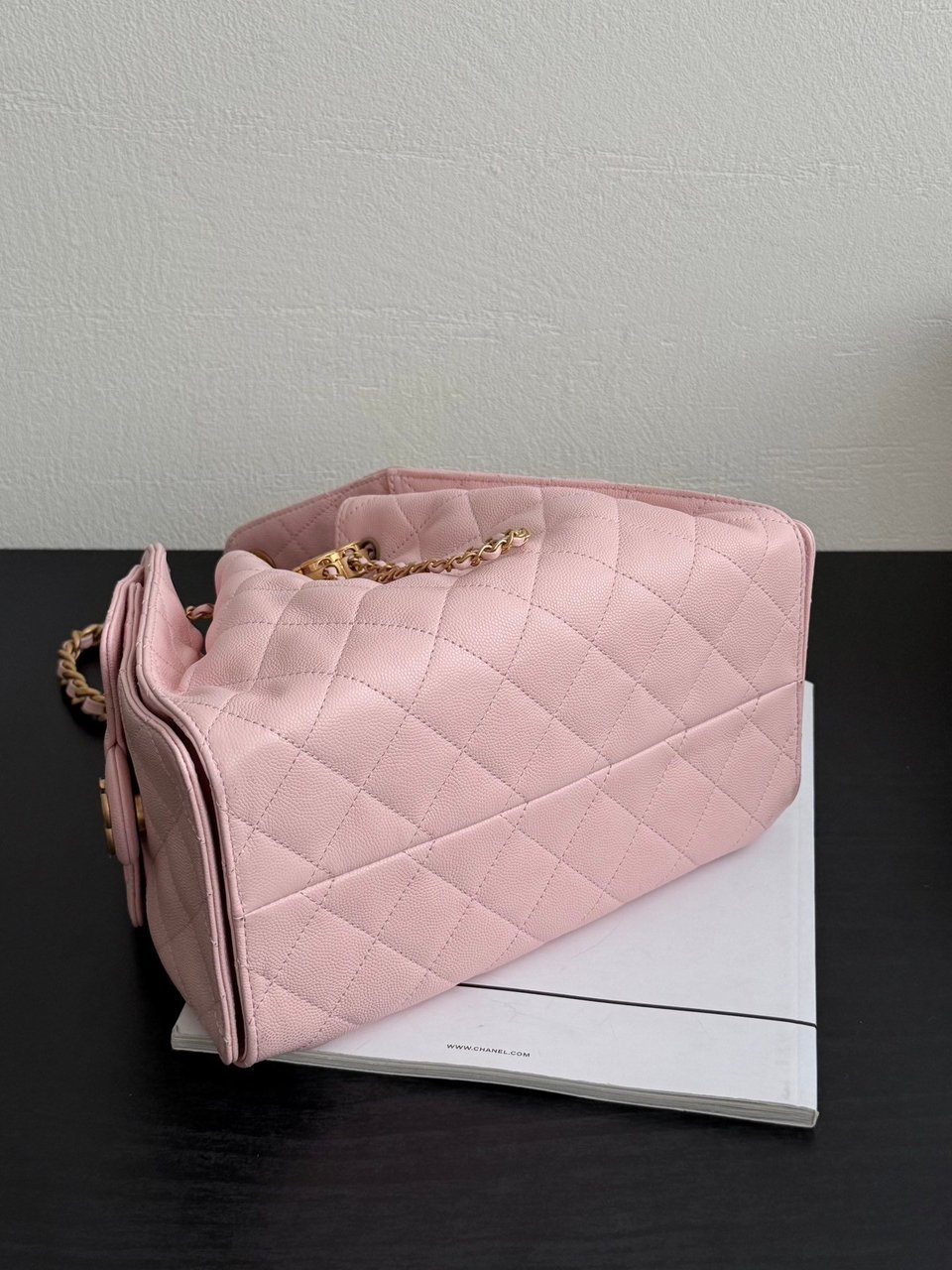 Chanel Spring-Summer 2025 Handbag Grained Calfskin &amp; Gold-Tone Metal Pink 30Cm/ 11.8In view 4