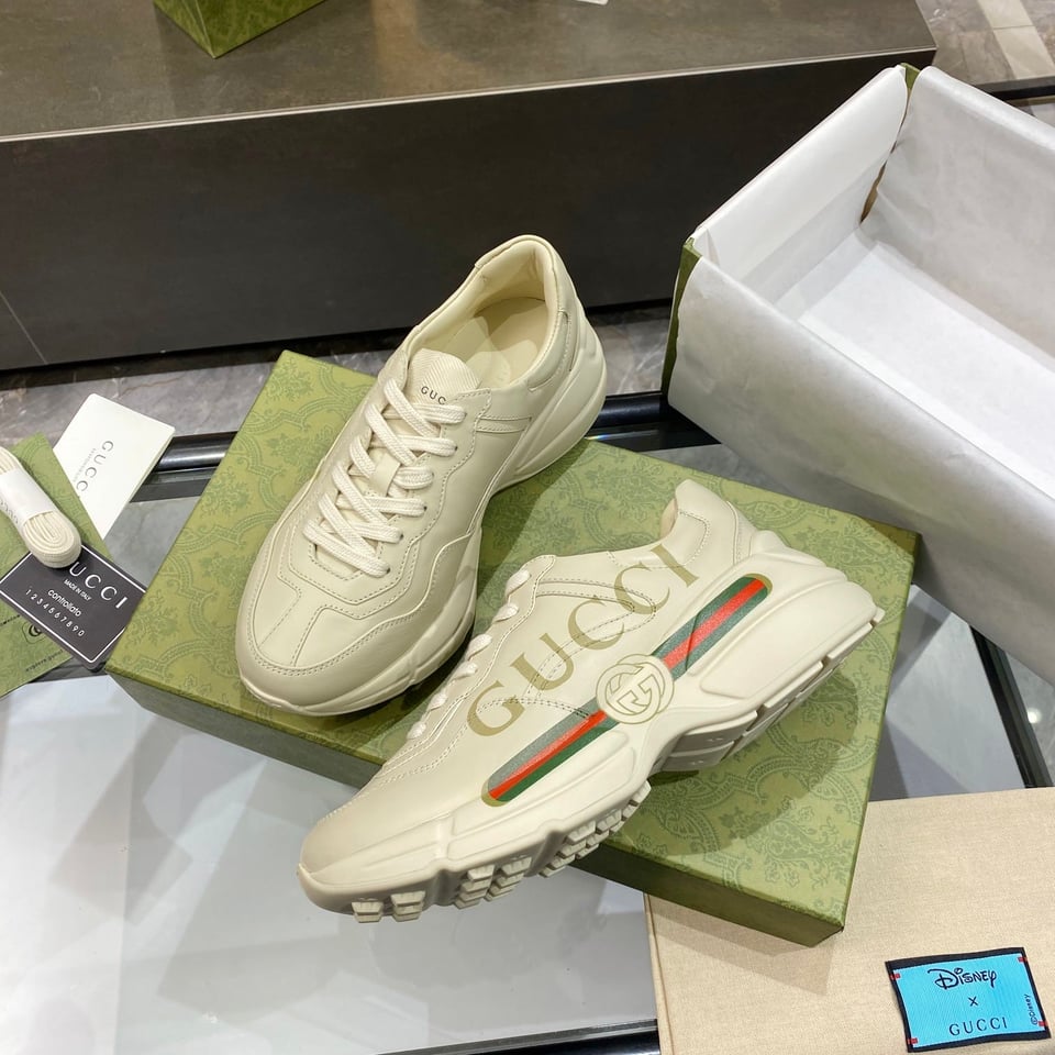 Gucci Women’S Rhyton Gucci Logo Leather Sneaker 528892 Drw00 9522 view 9