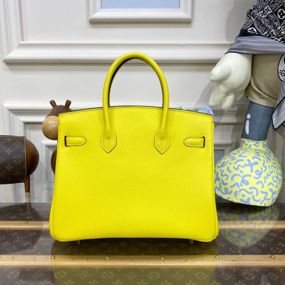 Hermes Birkin 30 Bag Lime Gold Hardware Togo Leather view 4