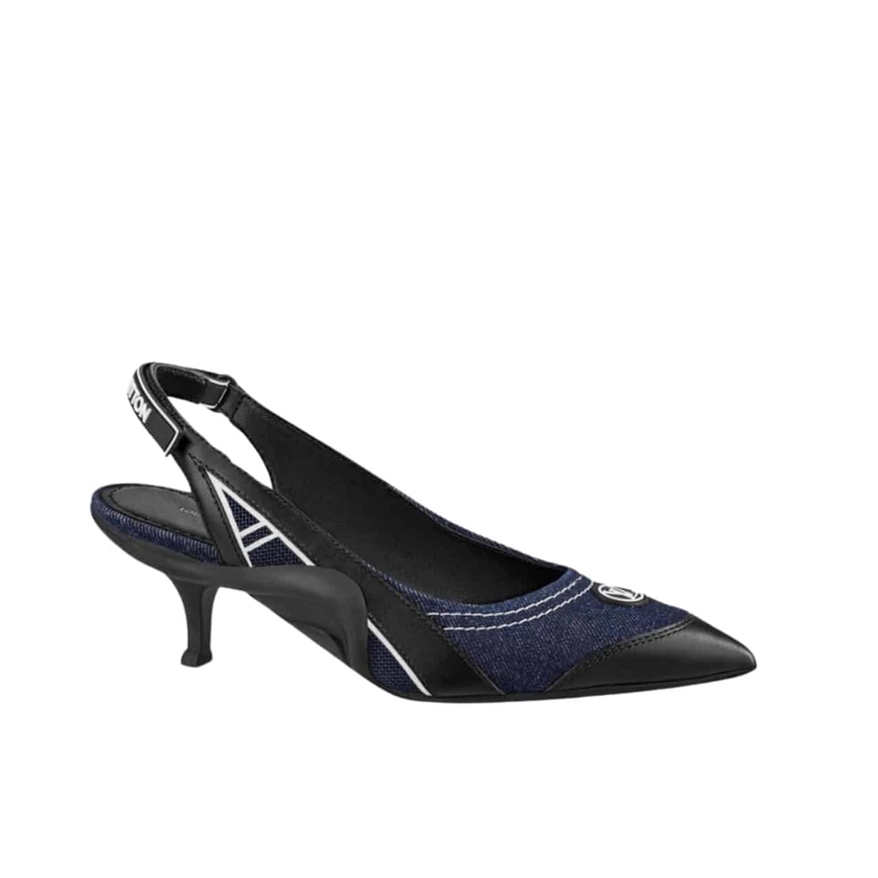 Louis Vuitton Archlight Slingback Pump Black And Denim Blue 1Aabob view 2