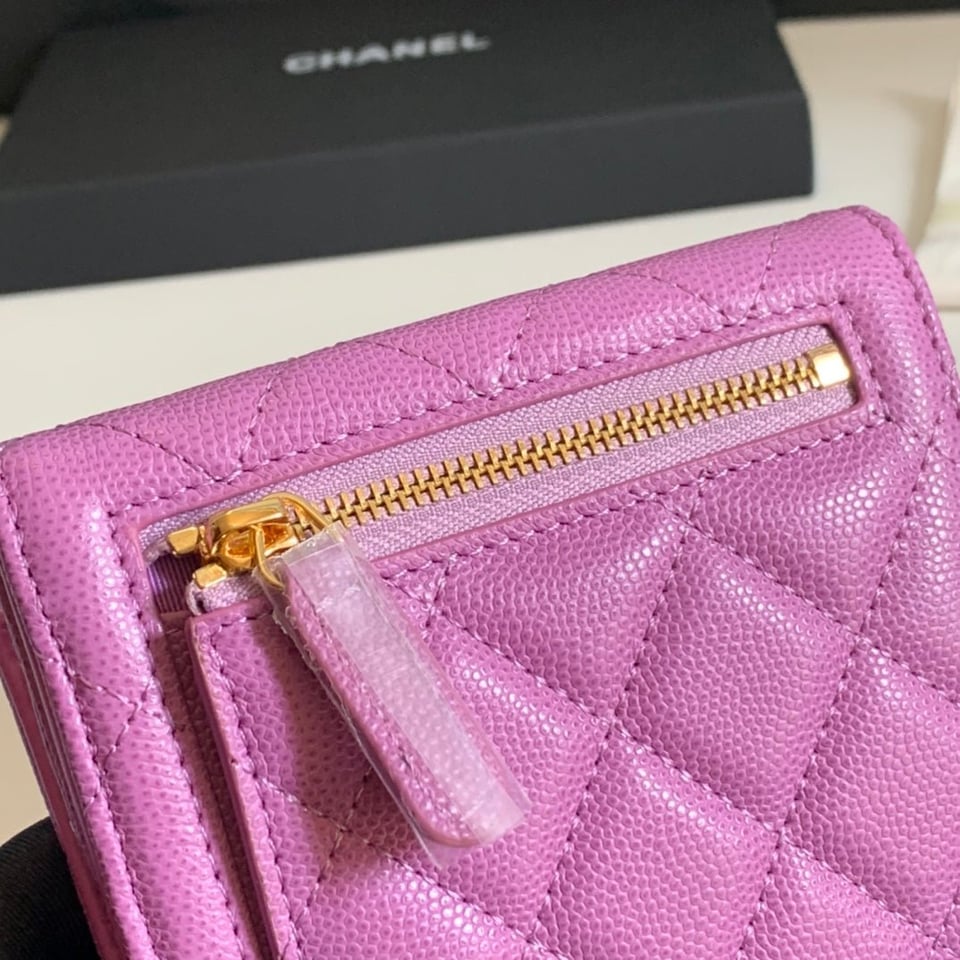 Chanel Flap Card Holder 11.5 Hot Pink Grained Calfskin Gold Icon view 10