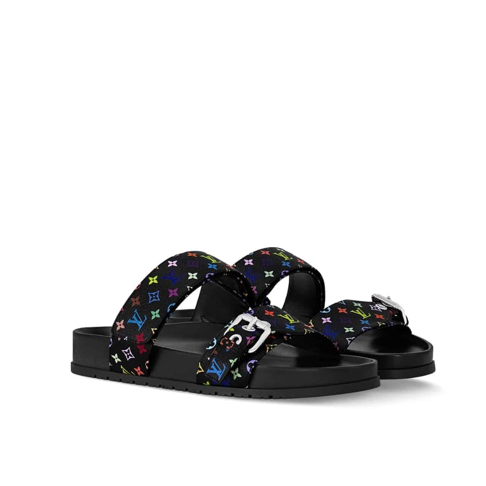 Louis Vuitton X Takashi Murakami Bom Dia Flat Comfort Mule Black 1Agxub