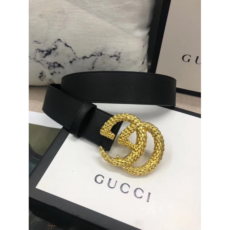 Gucci 40mm Belt With Textured Double G Buckle 582348 view 6