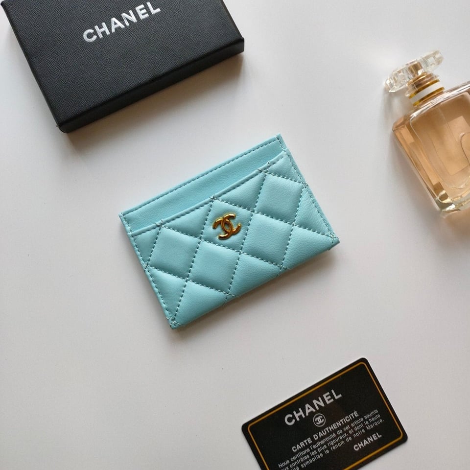 Chanel Card Holder 11.2 Sky Calfskin Gold Icon view 2
