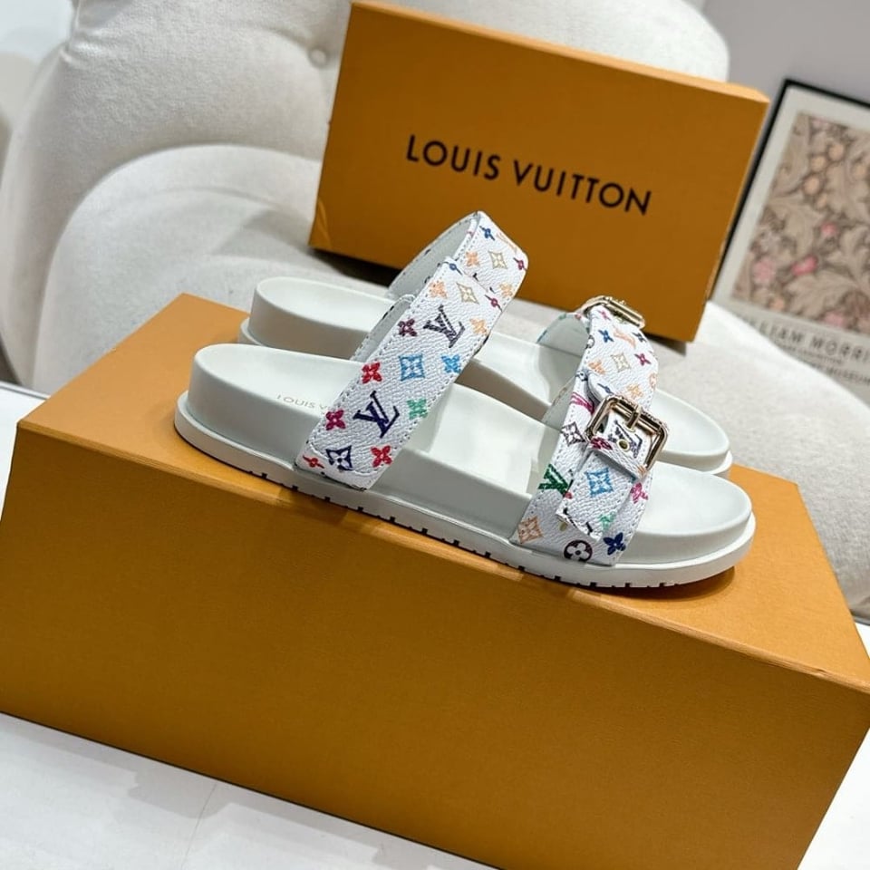 Louis Vuitton X Takashi Murakami Bom Dia Flat Comfort Mule White 1Agxtv view 3