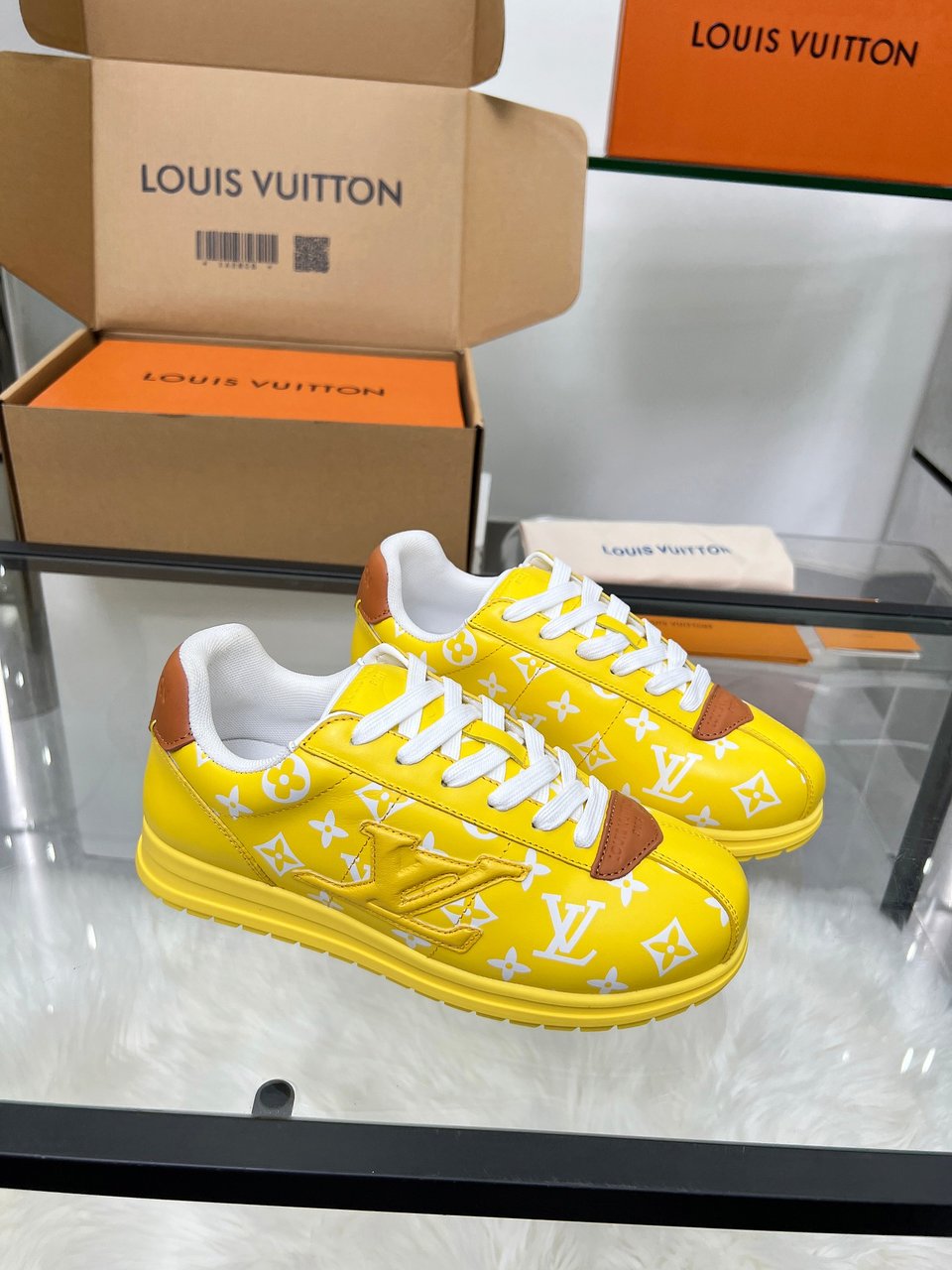 Louis Vuitton LV Trainer Sneaker Yellow Monogram – Leather – Women’s Shoes view 10