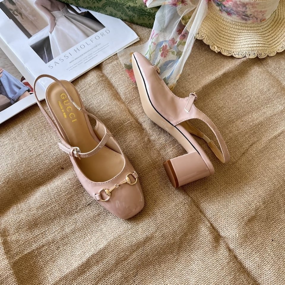 Gucci Women’S Horsebit Pump Beige Leather view 5