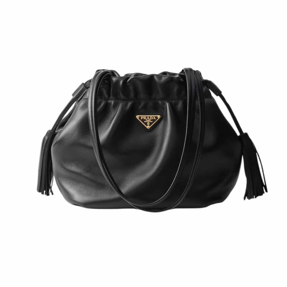 Prada Nappa Leather Shoulder Bag Black 23Cm view 2