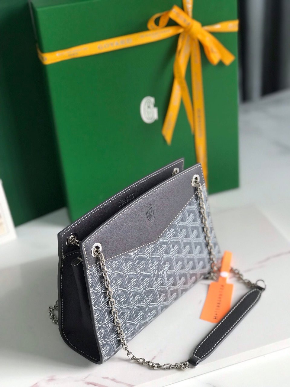 Goyard Rouette Structuré Mini Bag 21cm Grey Black Goyardine Canvas And Calfskin view 5