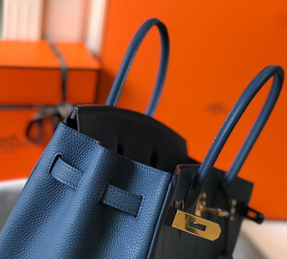 Hermes Birkin 35Cm Bag Azure Togo Gold Hardware view 7