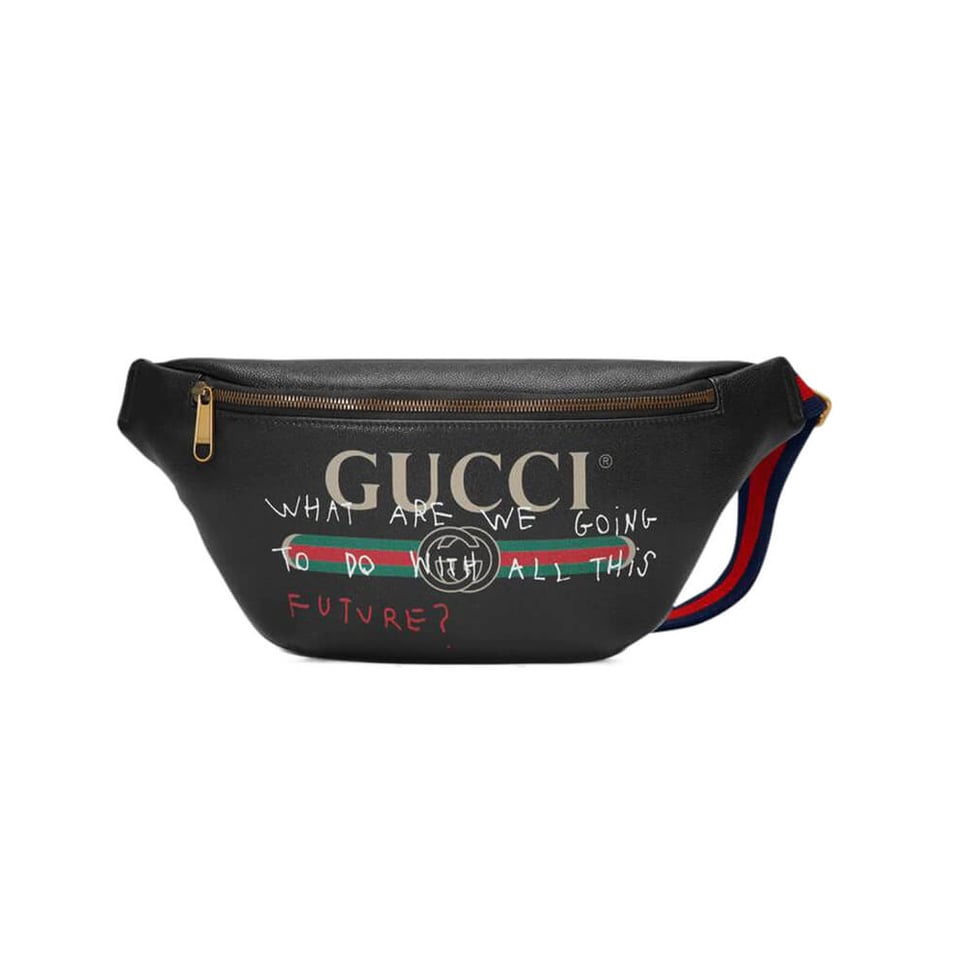 Gucci Leather Coco Capitan Vintage Logo Belt Bag Black view 2