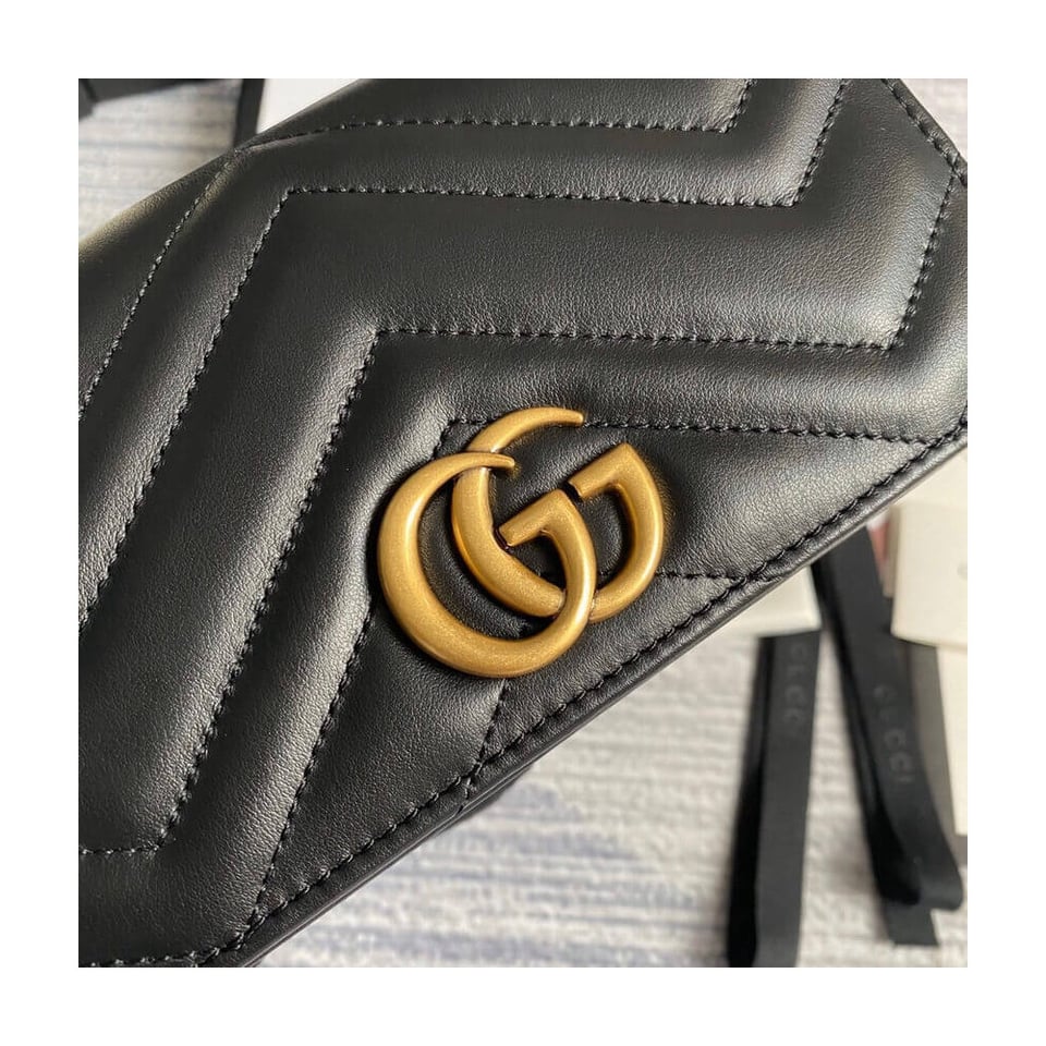 Gucci GG Marmont Mini Bag In Black Leather view 7