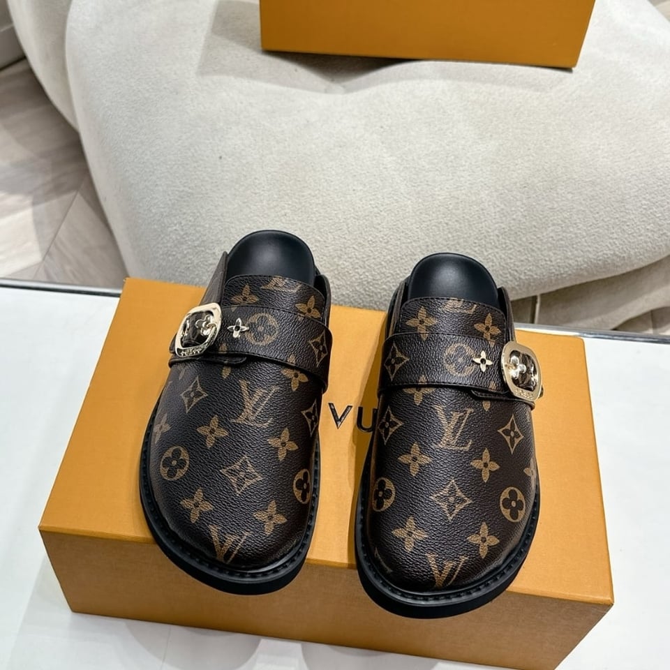 Louis Vuitton Cosy Flat Comfort Clog Cacao Brown view 3