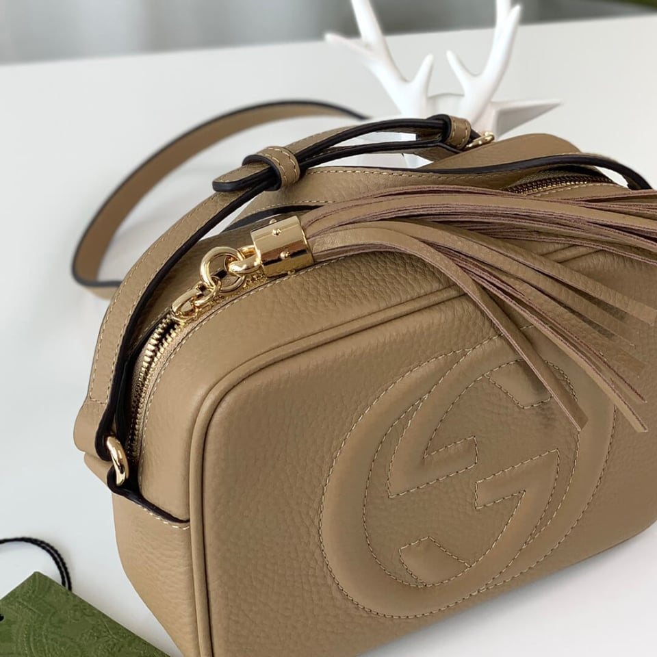 Gucci Soho Small Leather Disco Bag Apricot view 15