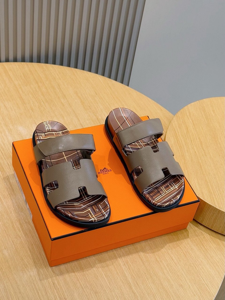 Hermès Brown Leather Sandals- Shoes for Men view 9