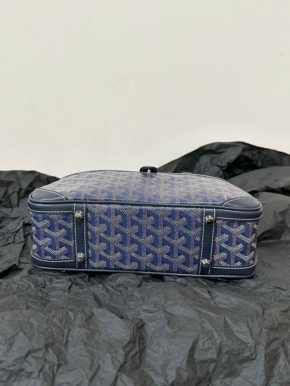 Goyard Goya Bowling Ball Small Navy Blue Canvas 27cm view 6