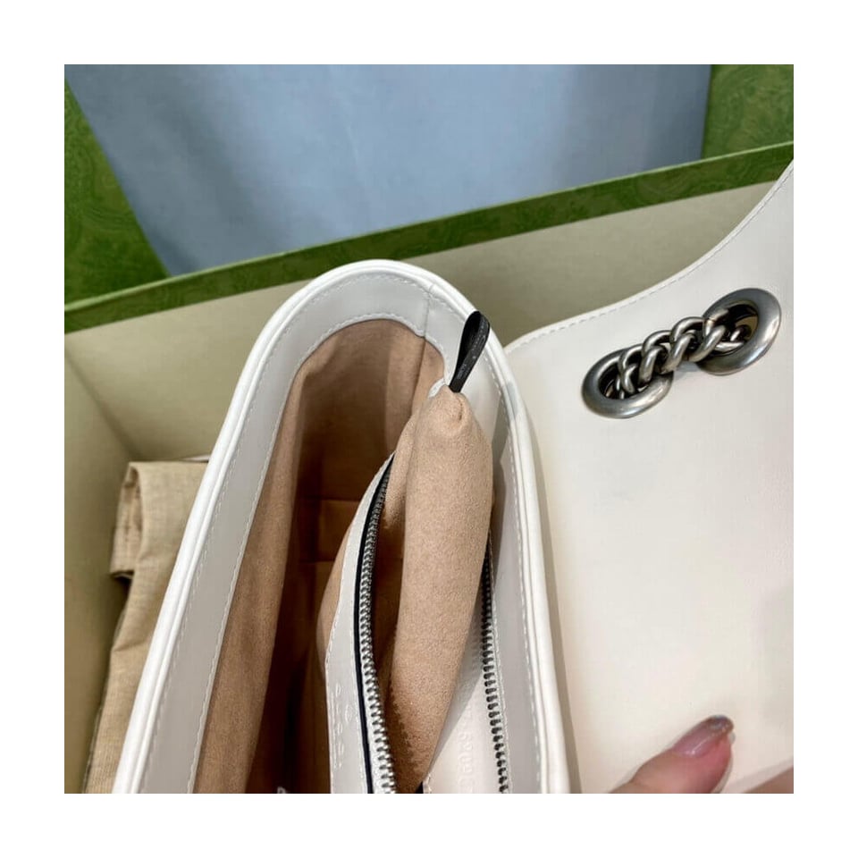 Gucci GG Marmont Small Shoulder Bag White view 12