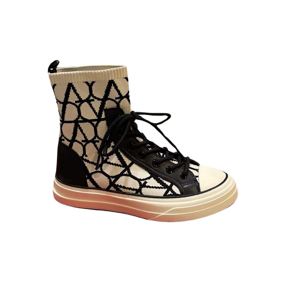 Valentino Garavani Toile Iconographe Socks Sneakers White view 2